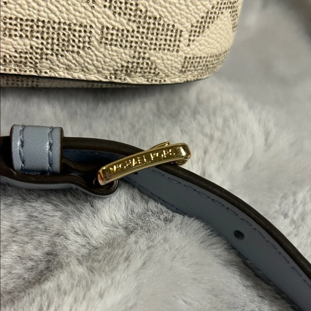 Michael Kors “Lea” Pale Blue and Cream Crossbody Bag